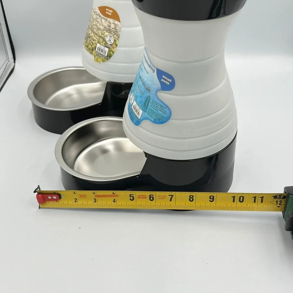 PetSafe Food Water Station Set Healthy Pet Small Black White New PFD17-11858
